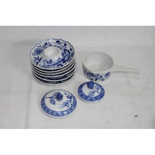 216 - LARGE QUANTITY OF BLUE ONION HUTSCHENREUTHER CHINA