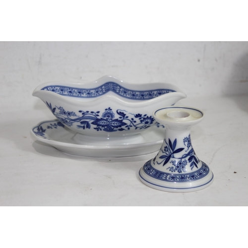 216 - LARGE QUANTITY OF BLUE ONION HUTSCHENREUTHER CHINA