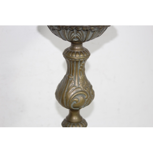 350 - HEAVY BRASS CANDLE STICK AND CANDLE
48CM