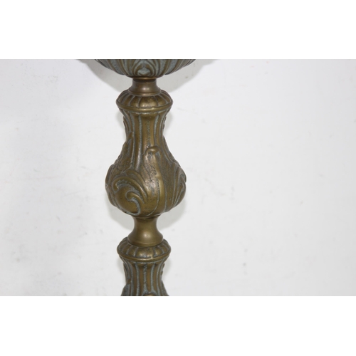 350 - HEAVY BRASS CANDLE STICK AND CANDLE
48CM