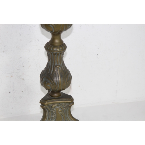 350 - HEAVY BRASS CANDLE STICK AND CANDLE
48CM