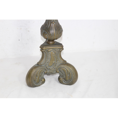 350 - HEAVY BRASS CANDLE STICK AND CANDLE
48CM