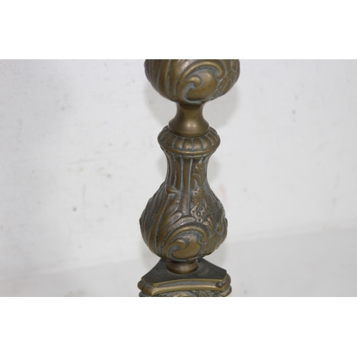 350 - HEAVY BRASS CANDLE STICK AND CANDLE
48CM