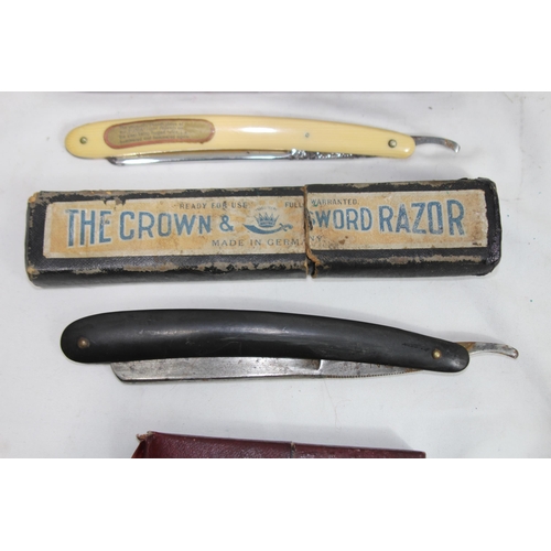 369 - 3 X VINTAGE CUT THROAT RAZORS