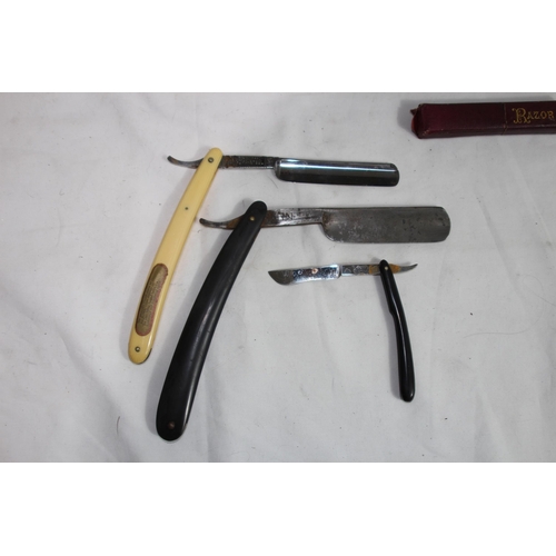 369 - 3 X VINTAGE CUT THROAT RAZORS