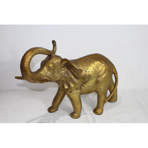 408 - LARGE HEAVY BRASS ELEPHANT
41CM