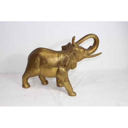 408 - LARGE HEAVY BRASS ELEPHANT
41CM