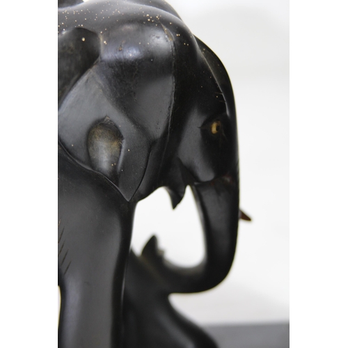 413 - PAIR OF VINTAGE EBONY ELEPHANT BOOK ENDS
21CM