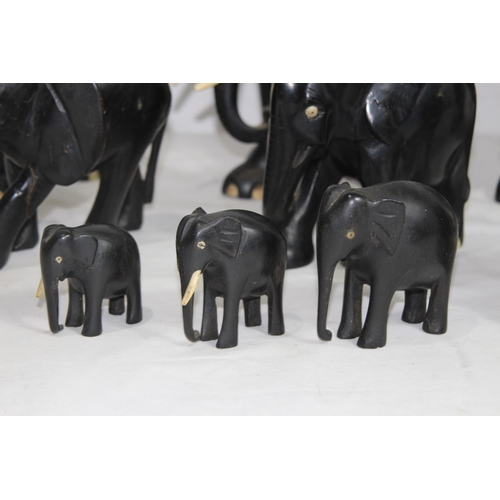 414 - QUANTITY OF VINTAGE EBONY ELEPHANTS x10
18CM