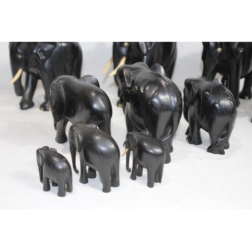 414 - QUANTITY OF VINTAGE EBONY ELEPHANTS x10
18CM