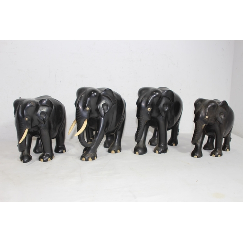 414 - QUANTITY OF VINTAGE EBONY ELEPHANTS x10
18CM