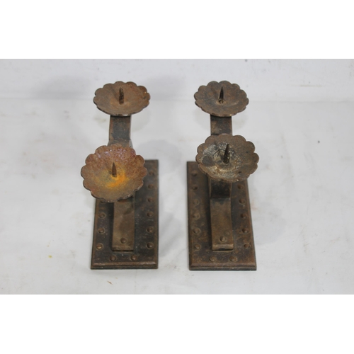 421 - PAIR OF VINTAGE CAST CANDLE STICKS
18 X 19CM