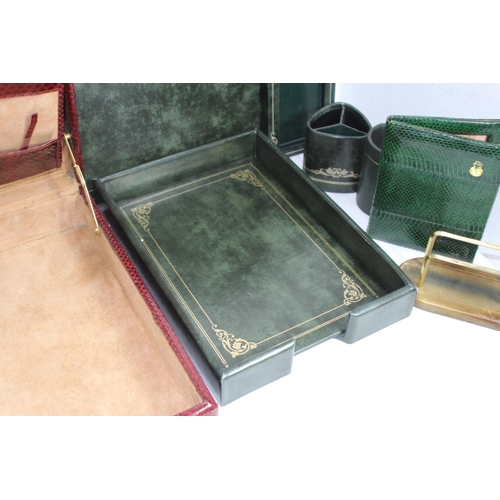 853 - VINTAGE LE TANNEUR DESK SET AND WRITING CASE