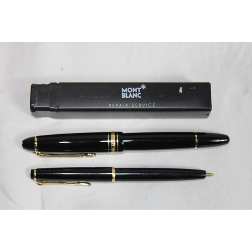 854 - LA GRAND 4180 14K GOLD NIB MONT BLANC PEN AND MONT BLANC BIRO - BIRO A/F