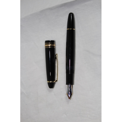 854 - LA GRAND 4180 14K GOLD NIB MONT BLANC PEN AND MONT BLANC BIRO - BIRO A/F