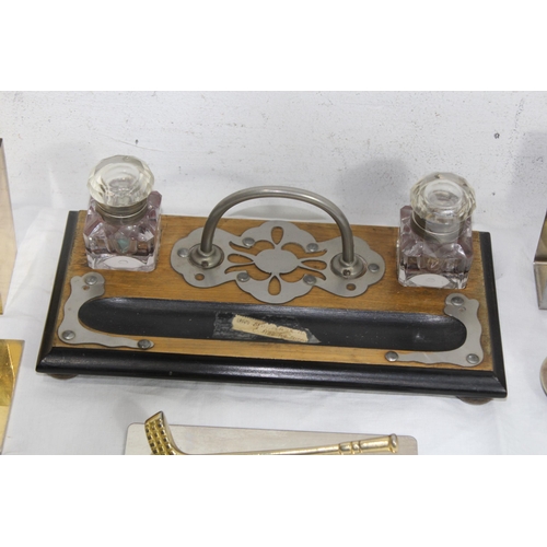 439 - VINTAGE DESK SET, CUET AND OTHER ITEMS