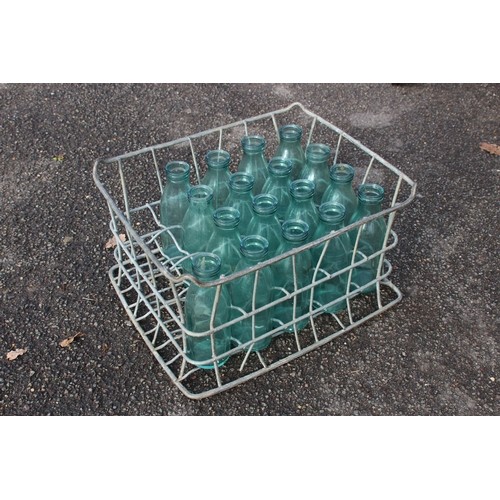 448 - VINTAGE GLASS BOTTLES IN CRATE