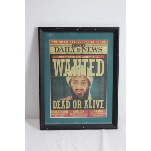 102 - FRAMED DAILY NEWS CUT OUT
43.5 X 33.5CM