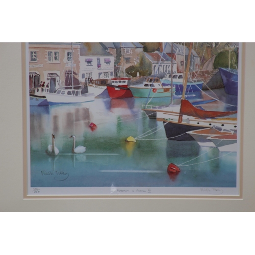 103 - SIGNED LIMITED EDITION PRINT BY NICOLA TILLEY AND FRAMED MICKEY AND PLUTO PRINT 
61 X 56CM