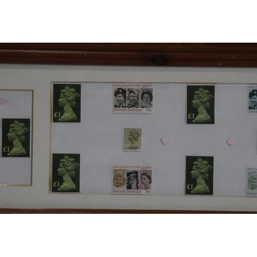140 - FRAMED COLLECTION OF STAMPS