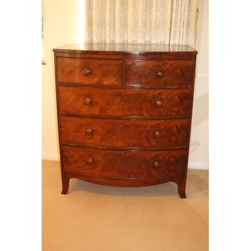 23 - ANTIQUE 2/3 CHEST OF DRAWERS 
103 X 52 X 119CM