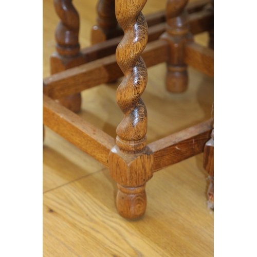 32 - OAK BARLEY TWIST NEST PLUS ONE OTHER TABLE
51 X 41 X 46CM