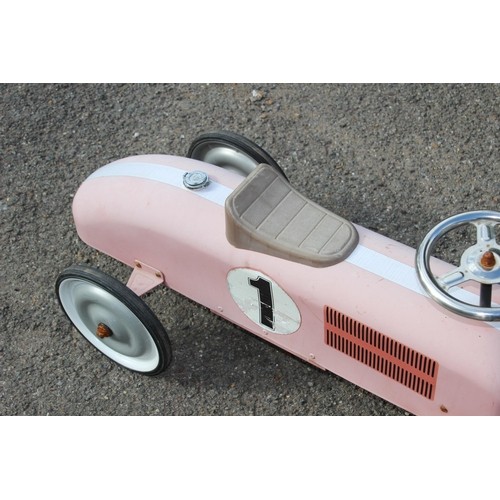 615 - TIN RIDE ON RACING CAR 
73 X 39CM