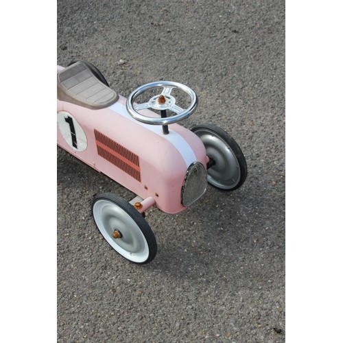 615 - TIN RIDE ON RACING CAR 
73 X 39CM