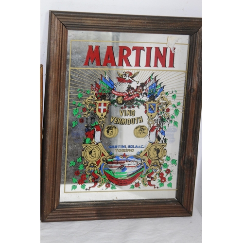 133 - 3 X ADVERTISING MIRRORS - PEARS SOAP, GUINNESS AND MARTINI 
33.5 X 25.5CM