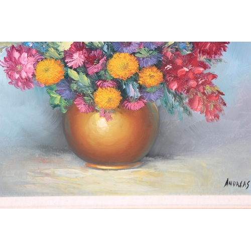 137 - SIGNED OIL ON CANVAS, WATERCOLOUR AND ONE OTHER STILL LIFE 
84 X 76CM