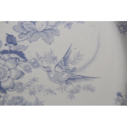 262 - 2 LARGE VINTAGE BLUE AND WHITE MEAT PLATES
56CM