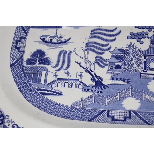 262 - 2 LARGE VINTAGE BLUE AND WHITE MEAT PLATES
56CM