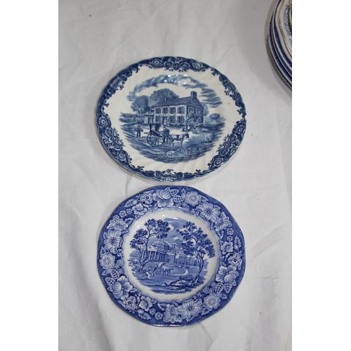 265 - QUANTITY OF ANTIQUE BLUE AND WHITE CHINA ETC