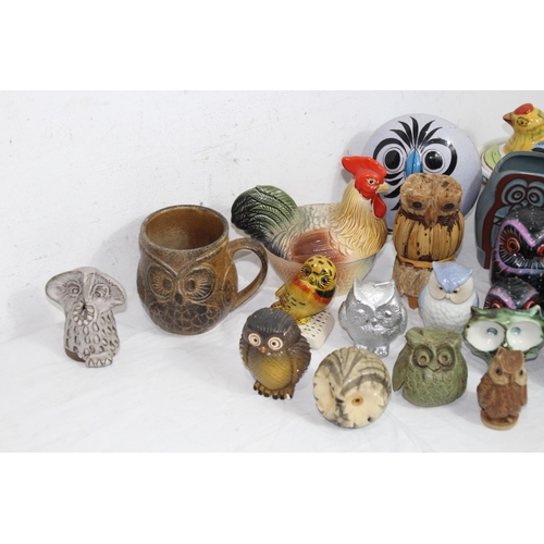 266 - LARGE QUANTITY OF OWL FIGURES ETC