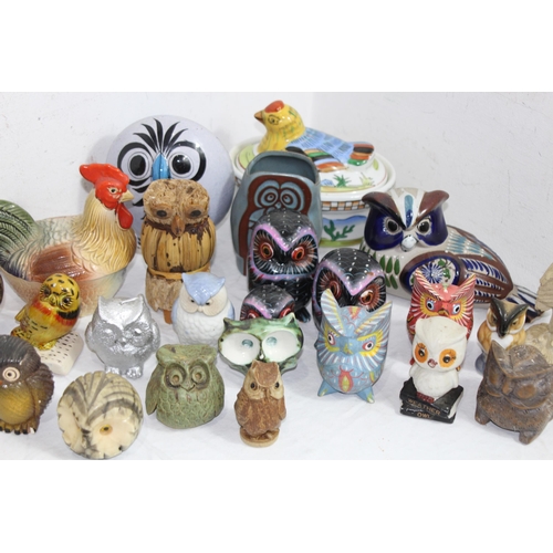 266 - LARGE QUANTITY OF OWL FIGURES ETC