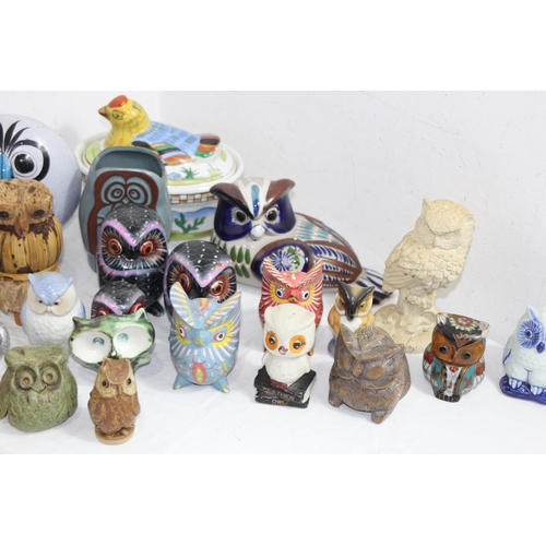 266 - LARGE QUANTITY OF OWL FIGURES ETC