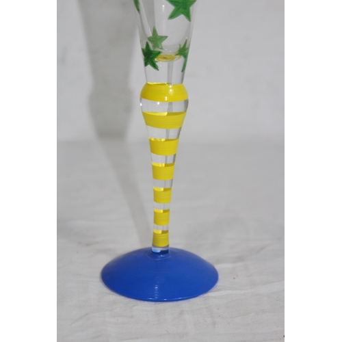 273 - SET OF 6 RETRO ORREFORS CLOWN CHAMPAGNE GLASSES BY ANN NILSSON
27CM