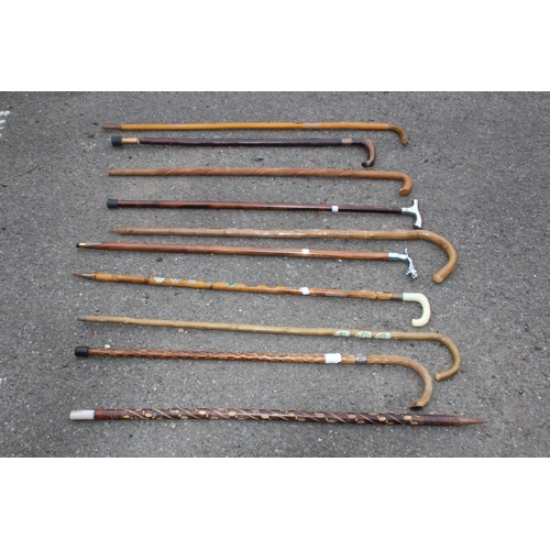 391 - LARGE QUANTITY OF WALKING STICKS x10