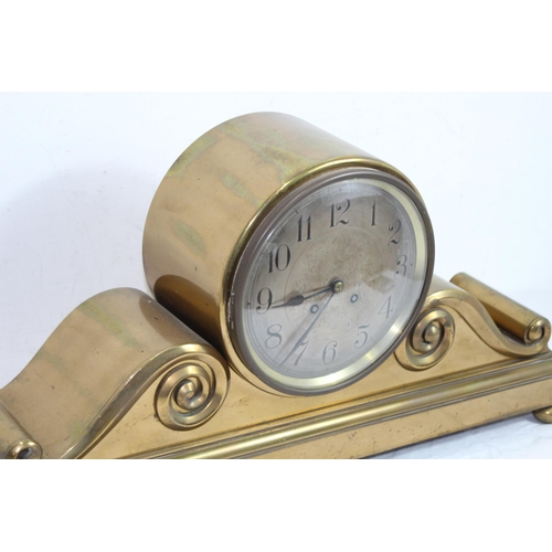 467 - VINTAGE LARGE SOLID BRASS MANTLE CLOCK
67 X 35CM