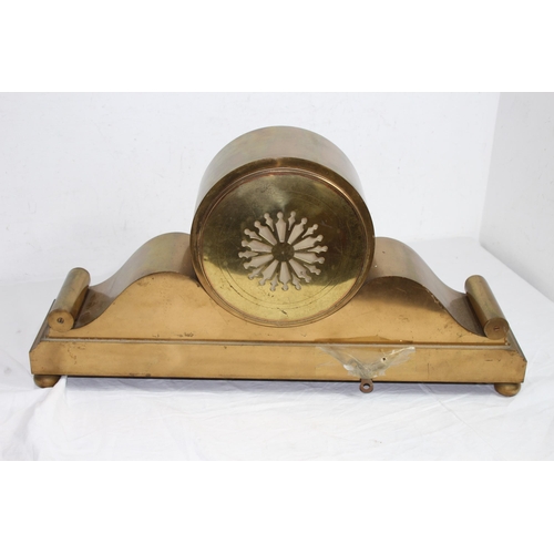 467 - VINTAGE LARGE SOLID BRASS MANTLE CLOCK
67 X 35CM