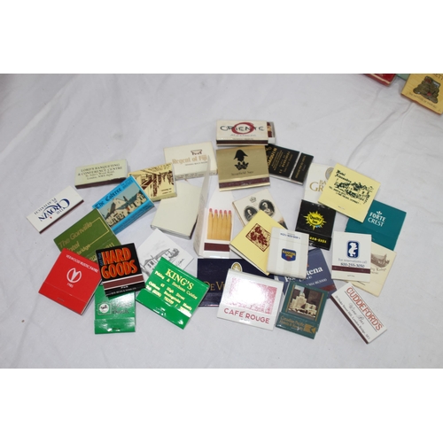 485 - LARGE QUANTITY OF MATCHBOX TOPS AND VARIOUS VINTAGE CIGARETTES AND PACKETS