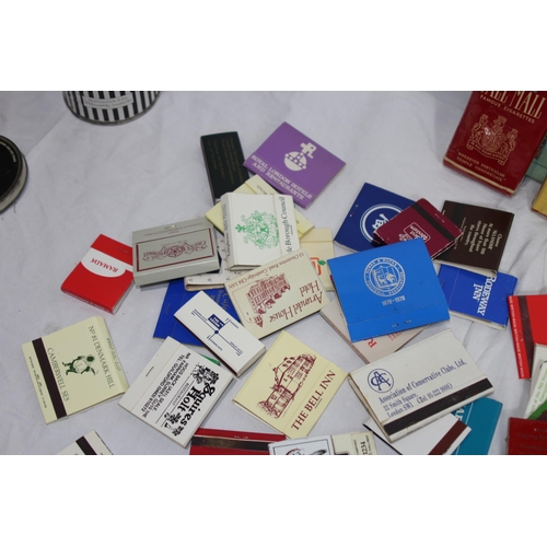 485 - LARGE QUANTITY OF MATCHBOX TOPS AND VARIOUS VINTAGE CIGARETTES AND PACKETS