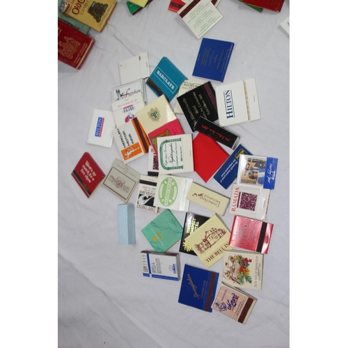 485 - LARGE QUANTITY OF MATCHBOX TOPS AND VARIOUS VINTAGE CIGARETTES AND PACKETS