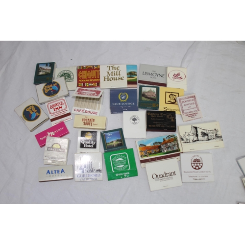 485 - LARGE QUANTITY OF MATCHBOX TOPS AND VARIOUS VINTAGE CIGARETTES AND PACKETS