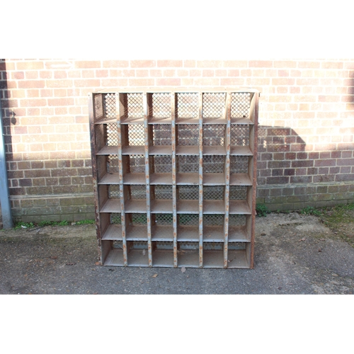 93 - ANTIQUE  METAL FRENCH POSTAGE RACK
112 X 32 X 125CM