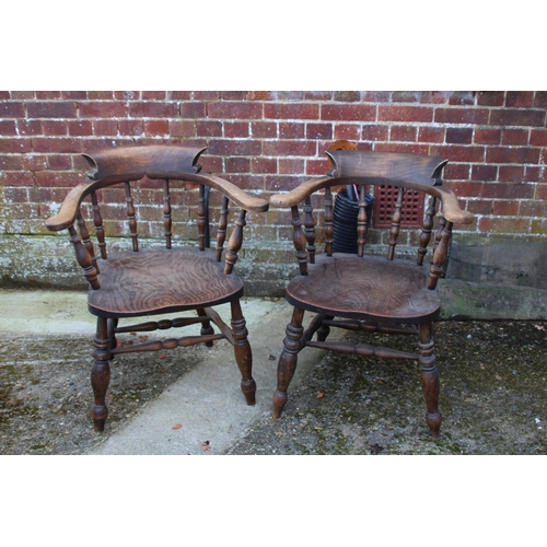 51 - PAIR OF EDWARDIAN SMOKERS CHAIRS 
40 X 70 X 90CM