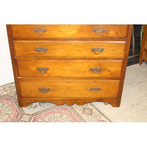 72 - EDWARDIAN FOUR DRAWER CHEST WITH BOOKCASE TOP
106 X 50 X 190CM