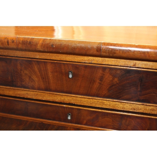 77 - LARGE EDWARDIAN 4 DRAWER CHEST OF DRAWERS - A/F
THIS HAS BEEN SPILT IN HALF AND BACK NEEDS REPAIR 
1... 