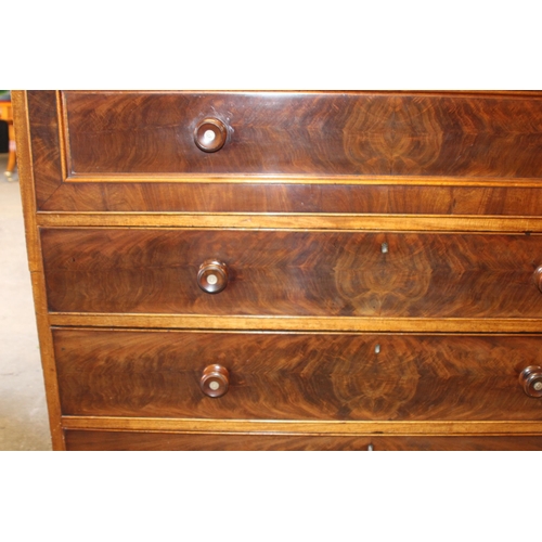 77 - LARGE EDWARDIAN 4 DRAWER CHEST OF DRAWERS - A/F
THIS HAS BEEN SPILT IN HALF AND BACK NEEDS REPAIR 
1... 