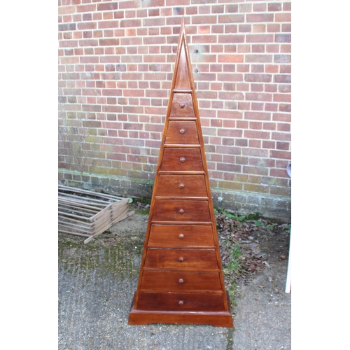 81 - PYRAMID CHEST OF DRAWERS 
60 X 25 X 163CM